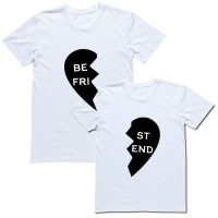 Парные футболки "Best Friends (Половинки сердца)"
